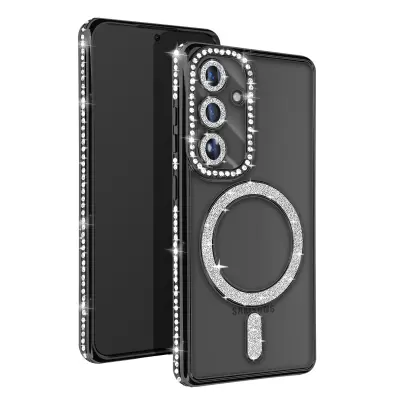 Dijamantna maska za Samsung Galaxy S24 Plus MagSafe s obrubom od cirkona