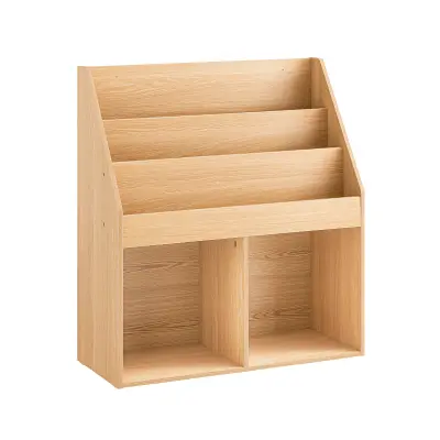 SoBuy Dječja Polica za Knjige s 4 Police Montessori Dizajn Bijela 60x30x60cm KMB01-N