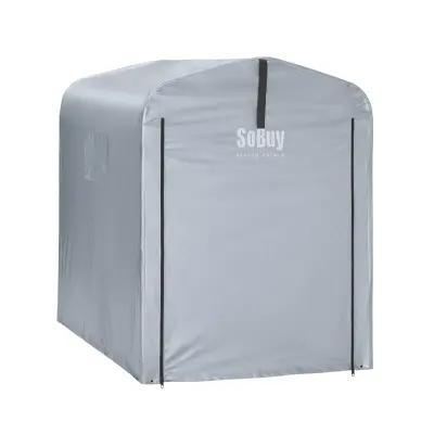 SoBuy vodootporna garaža za automobile srebrna 120x176x163 cm