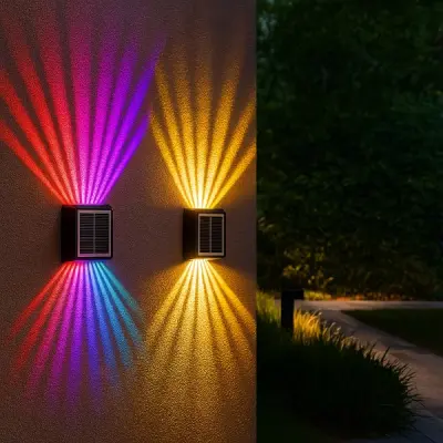 Solarna zidna LED svjetiljka, vodootporna vanjska rasvjeta s automatskim paljenjem za vrt i terasu | ORALUMI