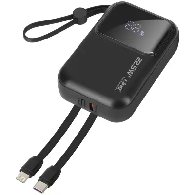Vanjska baterija 10000mAh + Lightning i USB C kablovi kompaktna