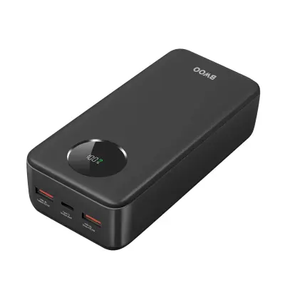Bwoo, vanjska baterija 30000mAh s USB-C i LCD zaslonom, 2xUSB, crna