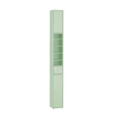 Kupaonski ormarić MDF Otporan na Vodu s Podesivim Policama Svijetlo Zeleni 20x20x180cm BZR34-II-GR