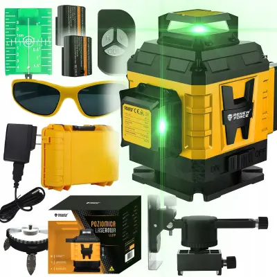 Akumulatorski laserski nivelir s 16 linija i 360° LCD zaslonom, zeleni, 2x 2400 mAh, LL27P RASPRODAJA