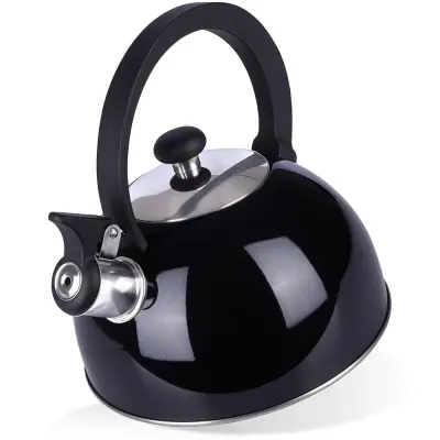 Zviždaći čajnik, čelik, crni, 1,5 l