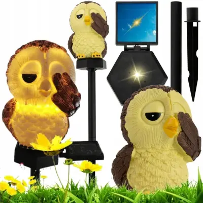 Solarna LED vrtna lampa sova 41cm 2W
