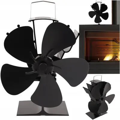 Alu. 5 kraki ventilator za kamin 22cm crn