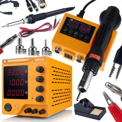 Set Napajanja i Lemilice Rosfix AmpRush RARES-3210 32V 10A – Precizna Regulacija | LCD Zaslon, 2u1 Hot-Air i 900M