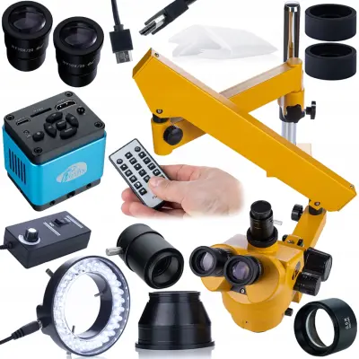Rosfix Neptune Pro Trinocular Microscope – 7–45x Zoom, 4K Kamera, LED Osvjetljenje | Elektronika