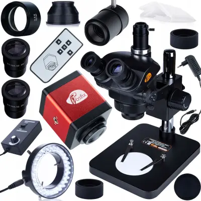 Set Trinokularnog Mikroskopa 7–45x – FullHD Kamera Draco Red Pro | LED Osvjetljenje 56 Diod