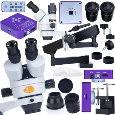 Neptune Pro MSNP-T-WDMS1 Trinokularni Stereo Mikroskop – 51MP Kamera Puppis Pink PRO | HDMI + USB