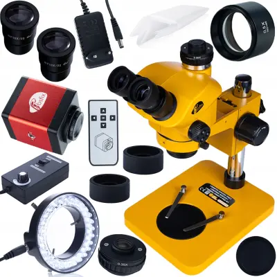 Sirius Pro MSSP-T-PS1-o Trinokularni Mikroskop – Zumiranje 7-50x | Osvjetljenje LED 56x | FullHD Kamera