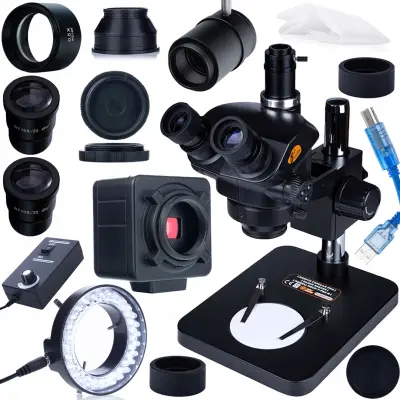 Rosfix Capella Pro Trinokularni Mikroskop MSCP-T-PS1-B – Zumiranje 7-45x | Osvjetljenje LED 56x | 5MP Kamera