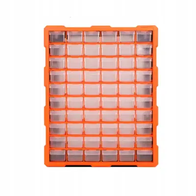 Organizator ORG-60PRO – 60 Prozirnih Ladica | Zidni i Samostojeći | 38,5x47x16,2 Cm