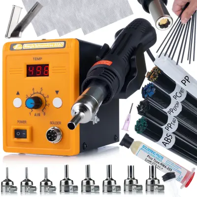 Set Lemilica Hot-Air 858D – 700W, 100–500°C | 8 Mlaznica, Flux, Lemna Žica, Siatke
