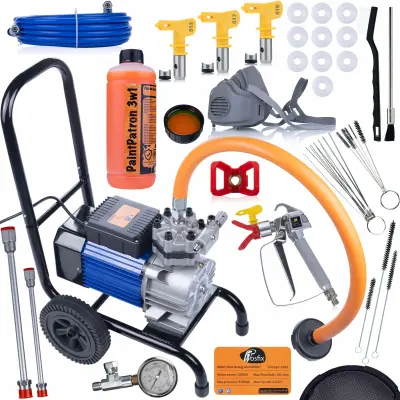 Raspršivač Bez Zraka Blue Strong Storm 990 BSS07 – 3500W, 22MPA, 18L/Min | Set Pribora Za Bojanje