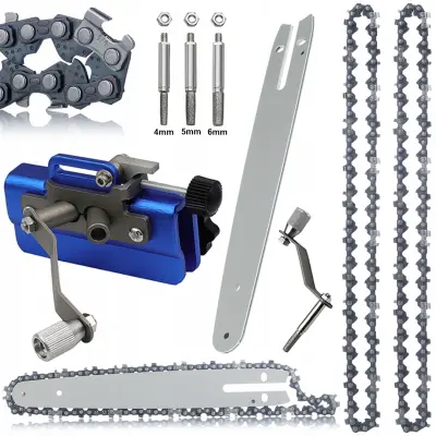 Set Pila Vodilica 8" + 2x Lanac 1/4" + Ručna Oštrilica – Kaljena Čelik | Precizno Rezanje Drva