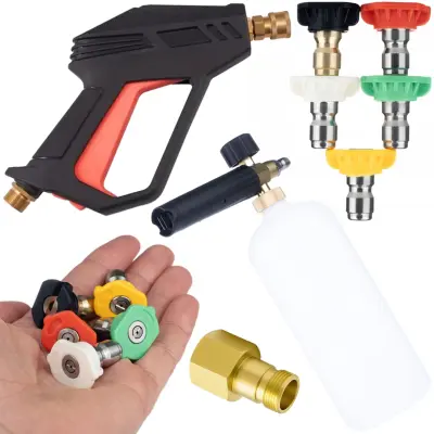 Set Za Visokotlačni Čistač M22 – Pjenilica 1L + 5 Mlaznica | Kompatibilnost s Karcher HD/Lavor/Parkside | 275 Bara