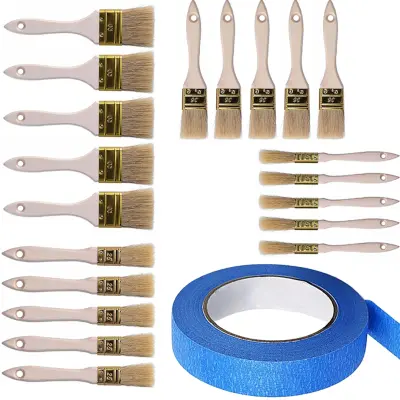 Set Kistova Za Bojanje 20 Kom + Plava Traka 40mm/50m – Prirodna Vlakna | Različite Veličine
