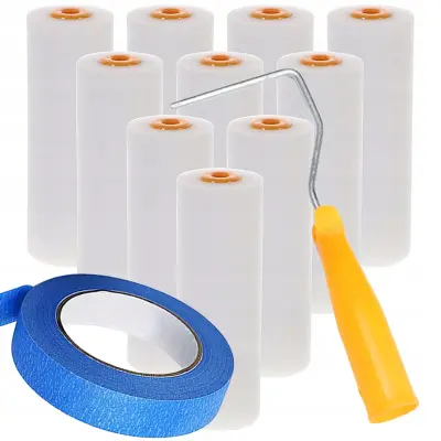 Set Valjaka Za Bojanje 10 Cm – 10 Kom + Rucka + Traka 40 Mm | Poliuretan, Precizan