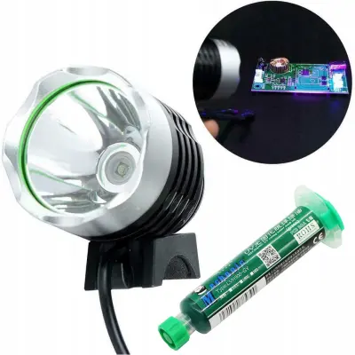 UV Lampa 6-10W Za Utvrđivanje Soldermaske + Zelena Soldermaska u Šprici – USB Napajanje | 3 Načina Svjetla