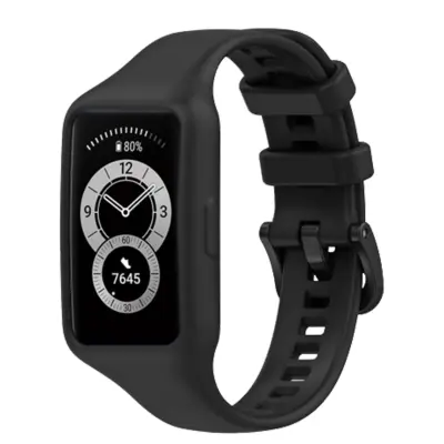 Remen za Huawei Band 7 / 6 Pro / 6 / Honor Band 6 meki silikon crni