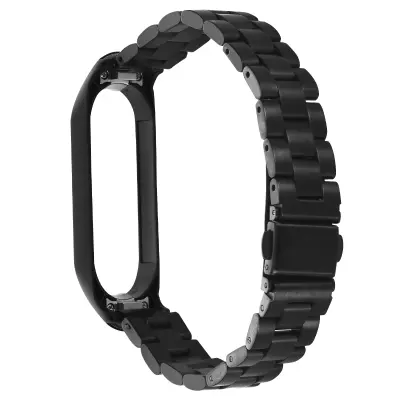 Narukvica Xiaomi Mi Band 6 i 5 čelične karike leptir kopča crna