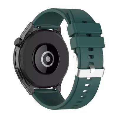 Remen za Huawei Watch GT Runner ojačani silikon srebrna kopča zeleni