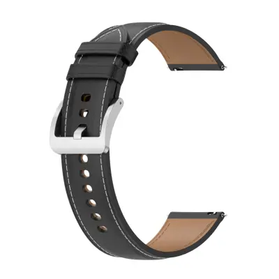 Kožni remen za Galaxy Watch 3 45mm / Huawei Watch GT3 GT2 46mm crni