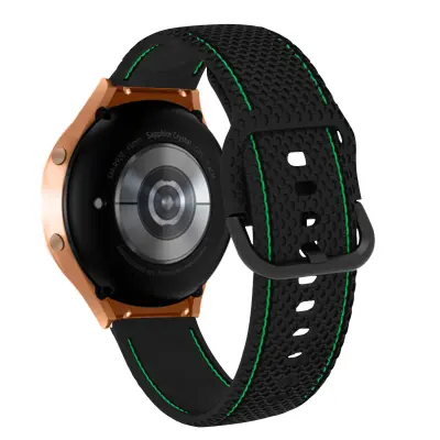 Remen za Galaxy Watch 5 / 5 Pro / 4 silikonski dvobojni šavovi limeta zeleni