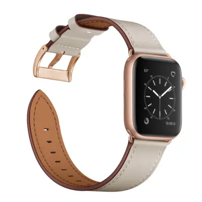 Remen za Apple Watch 41mm / 40mm / 38 mm prava koža bež