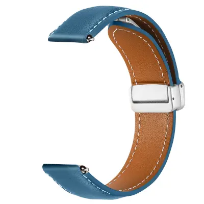 Remen za Galaxy Watch 5 / 5 Pro / 4 kožni s magnetskom kopčom plavi