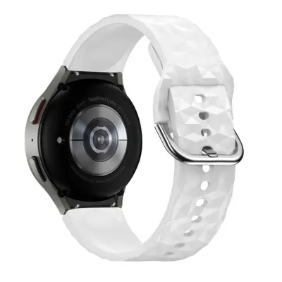 Remen za Galaxy Watch 5 / 5 Pro / 4 silikonski tekstura dijamanta bijeli