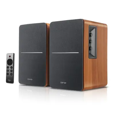 Obnovljeno - Kao novo - Edifier R1280DBs aktivni Bluetooth zvučnici: 2.0 studijski monitor, optički ulaz, 42W RMS, izlaz za subwoofer, drveni uzorak