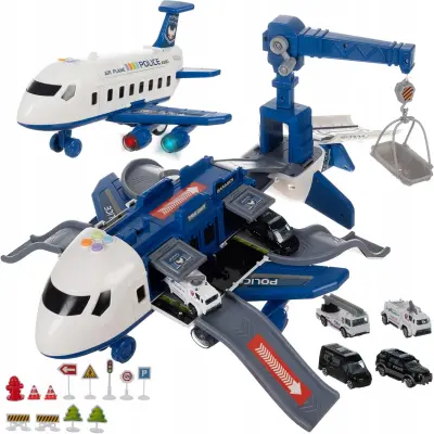 LED interaktivni sklopivi policijski avion zvuk 63cm