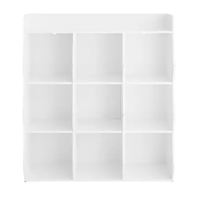 Montessori Knjižnica za Najmlađe s 9 Otvorenih Pretinaca Bijela 95x34x105cm KMB120-W