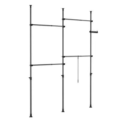 Samostojeći Stalak za Odjeću Podesiva Širina 124-226cm Visina 200-295cm Model KLS03-II-SCH