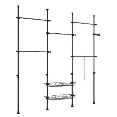 Podesivi Podni Stalak za Odjeću Čvrsta Konstrukcija 209-311x200-295cm KLS04-II-SCH