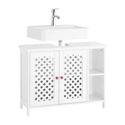 Kupaonski ormarić s Dvijema Vratima i Otvorenom Policom Bijeli 80x31.5x60.5cm BZR210-W