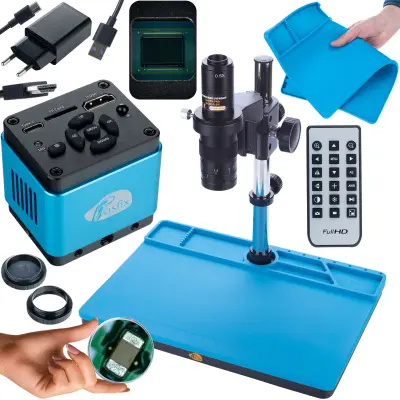 Set Rosfix Earth Pro MCEP-0.5X Mikroskop + Aquarius PRO KMAP-HDMI-USBC Kamera 8.29 MP – Silikonska Podloga 380x260mm | Visoka Rezolucija, HDMI/USB-C,