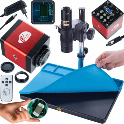 Earth Pro MCEP-0.5X Mikroskopski Set + Draco RED PRO KMDRP-HDMI-VGA 2mp Kamera | Silikonska Podloga 380x260mm