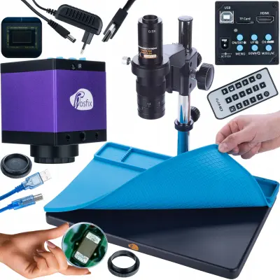 Set Rosfix Earth Pro MCEP-0.5X Mikroskop + Tucana Pro Kamera KMTP-HDMI-USBI – Visoka Rezolucija | Silikonski Pod 380x260mm