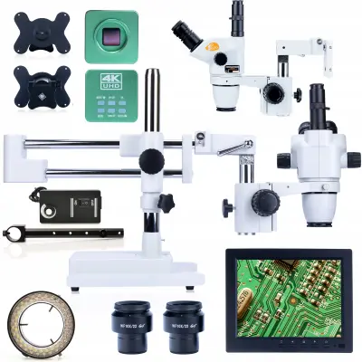 Moon Pro MSMP-T-SDMS1-6745 Stereo Mikroskop – Trinokularna Glava | Zumiranje 6,7x-45x, HDMI 4K Kamera