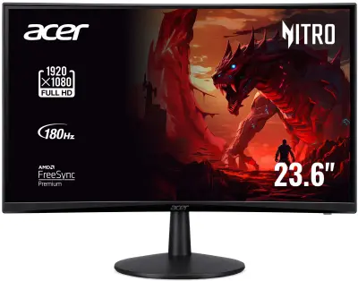 Monitor 23.6" ACER Nitro ED240QS3, UM.UE0EE.301, VA Full HD, 180Hz, 5ms, AMD FreeSync, 2x HDMI, DisplayPort, Zvučnici, Zakrivljen