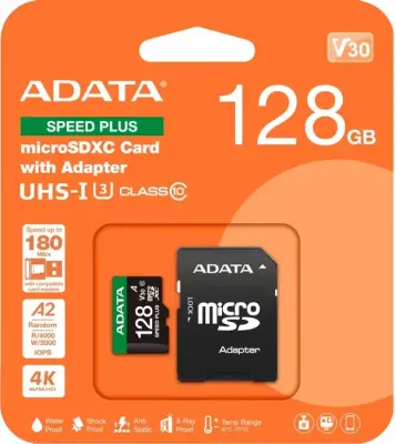 Memorijska kartica ADATA microSD U3, V30, 180/160MBs, 128GB
