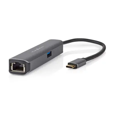 4-u-1 USB-C Hub na RJ45 ženski / USB-A / USB-C ženski / HDMI 4K 5Gbps 0.2m
