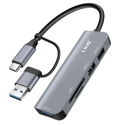 USB-C i USB Hub s USB 3.0 + 2x USB 2.0 čitačem SD i TF kartica