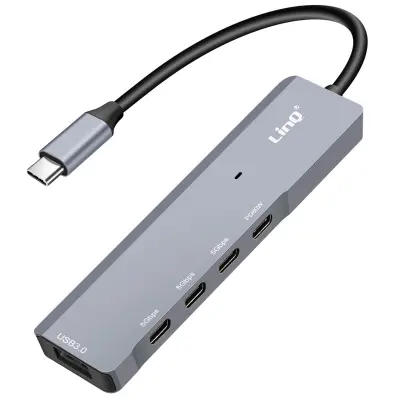 USB-C OTG Hub na 3x USB-C 5Gbps + USB 3.0 + USB-C Power Delivery 60W