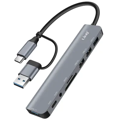 USB Hub s OTG podrškom 5 Gbps čitač SD / TF kartica i 3.5mm audio priključak