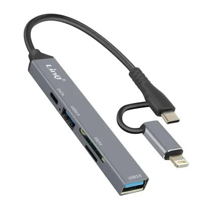 USB-C i Lightning OTG Hub 1x USB-C priključak + 2x USB + SD / TF kartica